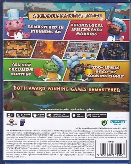 Overcooked All You Can Eat - PS5 (A Grade) (Genbrug)